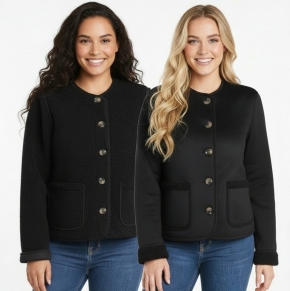 Briggs New York Women's Reversible Sherpa and Suede Jacket NWT